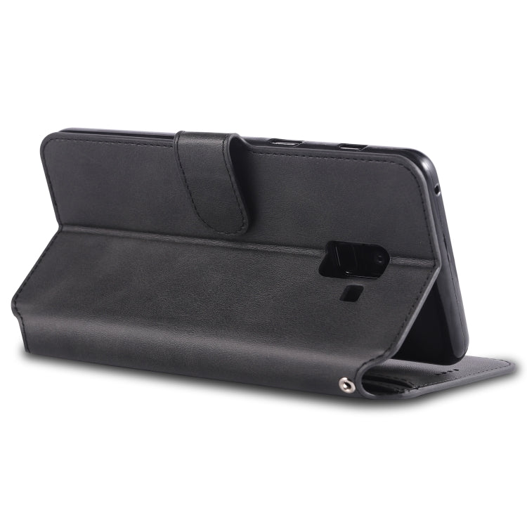 For Galaxy A8 Plus 2018 AZNS Calf Texture Magnetic Horizontal Flip PU Leather Case with Holder & Card Slots & Photo Frame