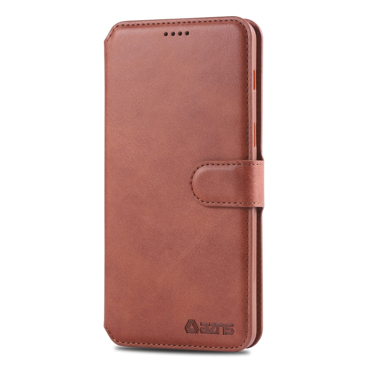 For Galaxy A8 Plus 2018 AZNS Calf Texture Magnetic Horizontal Flip PU Leather Case with Holder & Card Slots & Photo Frame