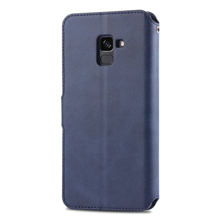 For Galaxy A8 Plus 2018 AZNS Calf Texture Magnetic Horizontal Flip PU Leather Case with Holder & Card Slots & Photo Frame