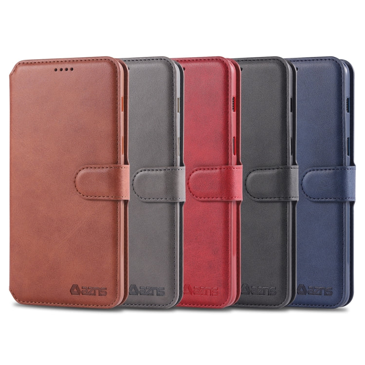 For Galaxy A8 Plus 2018 AZNS Calf Texture Magnetic Horizontal Flip PU Leather Case with Holder & Card Slots & Photo Frame