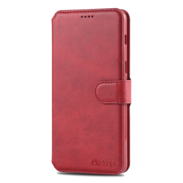 For Galaxy A8 Plus 2018 AZNS Calf Texture Magnetic Horizontal Flip PU Leather Case with Holder & Card Slots & Photo Frame