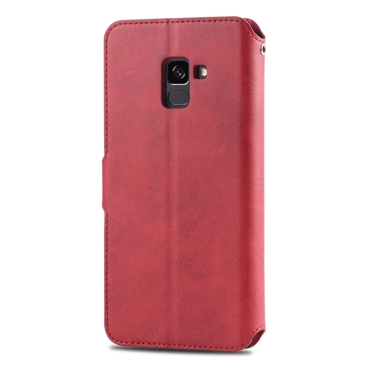 For Galaxy A8 Plus 2018 AZNS Calf Texture Magnetic Horizontal Flip PU Leather Case with Holder & Card Slots & Photo Frame