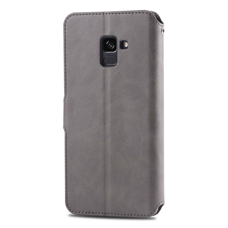 For Galaxy A8 Plus 2018 AZNS Calf Texture Magnetic Horizontal Flip PU Leather Case with Holder & Card Slots & Photo Frame