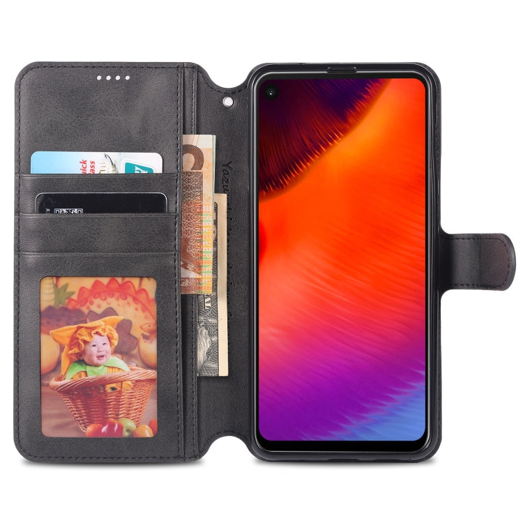 For Galaxy A8s AZNS Calf Texture Magnetic Horizontal Flip PU Leather Case with Holder & Card Slots & Photo Frame