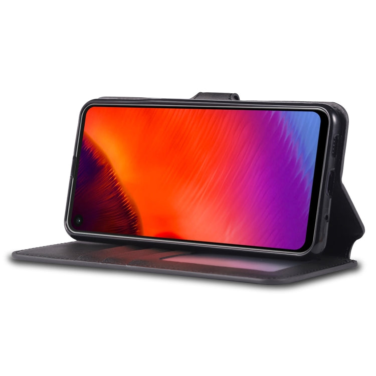 For Galaxy A8s AZNS Calf Texture Magnetic Horizontal Flip PU Leather Case with Holder & Card Slots & Photo Frame
