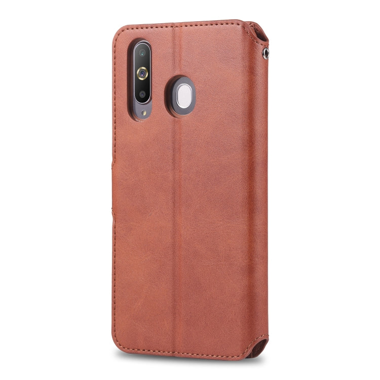 For Galaxy A8s AZNS Calf Texture Magnetic Horizontal Flip PU Leather Case with Holder & Card Slots & Photo Frame