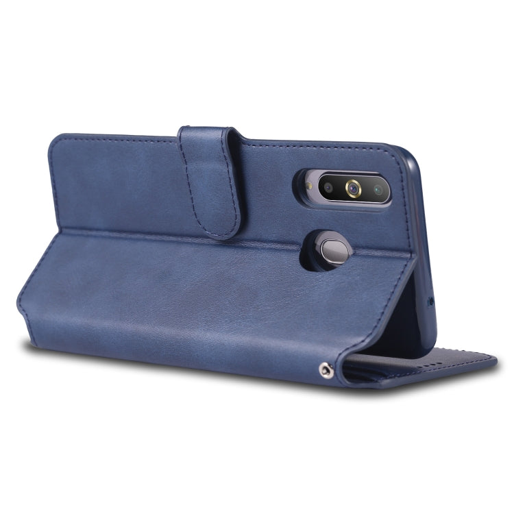For Galaxy A8s AZNS Calf Texture Magnetic Horizontal Flip PU Leather Case with Holder & Card Slots & Photo Frame