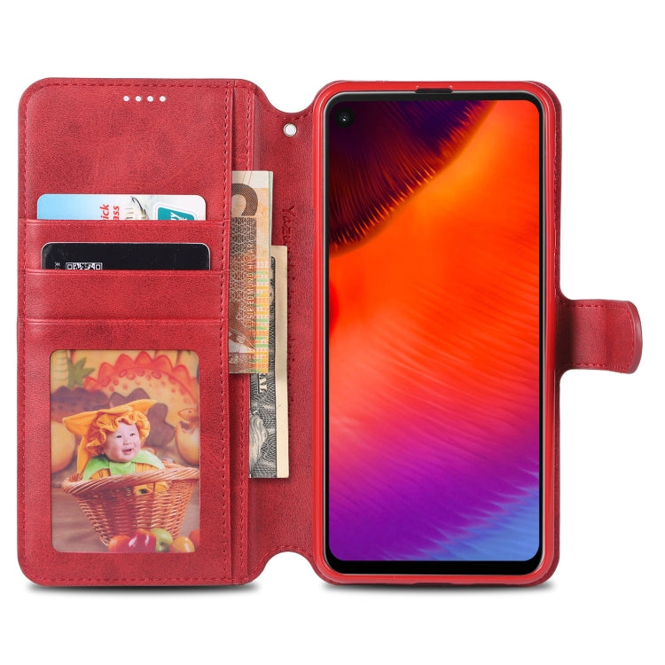For Galaxy A8s AZNS Calf Texture Magnetic Horizontal Flip PU Leather Case with Holder & Card Slots & Photo Frame