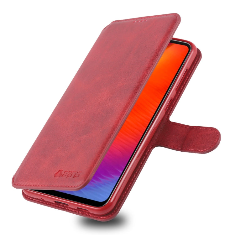 For Galaxy A8s AZNS Calf Texture Magnetic Horizontal Flip PU Leather Case with Holder & Card Slots & Photo Frame
