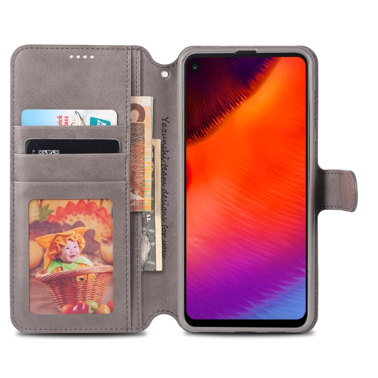 For Galaxy A8s AZNS Calf Texture Magnetic Horizontal Flip PU Leather Case with Holder & Card Slots & Photo Frame