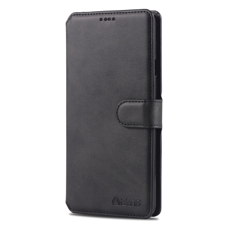 For Galaxy A8 Star / A9 Star AZNS Calf Texture Magnetic Horizontal Flip PU Leather Case with Holder & Card Slots & Photo Frame