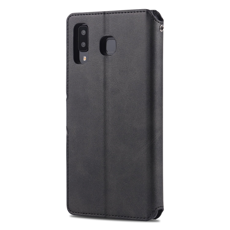 For Galaxy A8 Star / A9 Star AZNS Calf Texture Magnetic Horizontal Flip PU Leather Case with Holder & Card Slots & Photo Frame