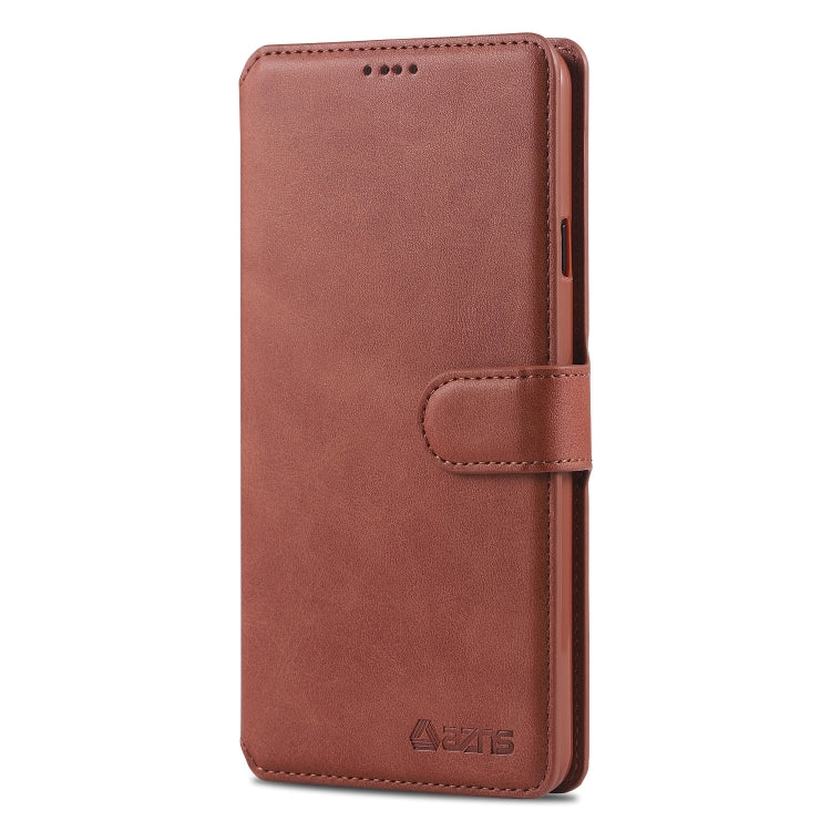 For Galaxy A8 Star / A9 Star AZNS Calf Texture Magnetic Horizontal Flip PU Leather Case with Holder & Card Slots & Photo Frame