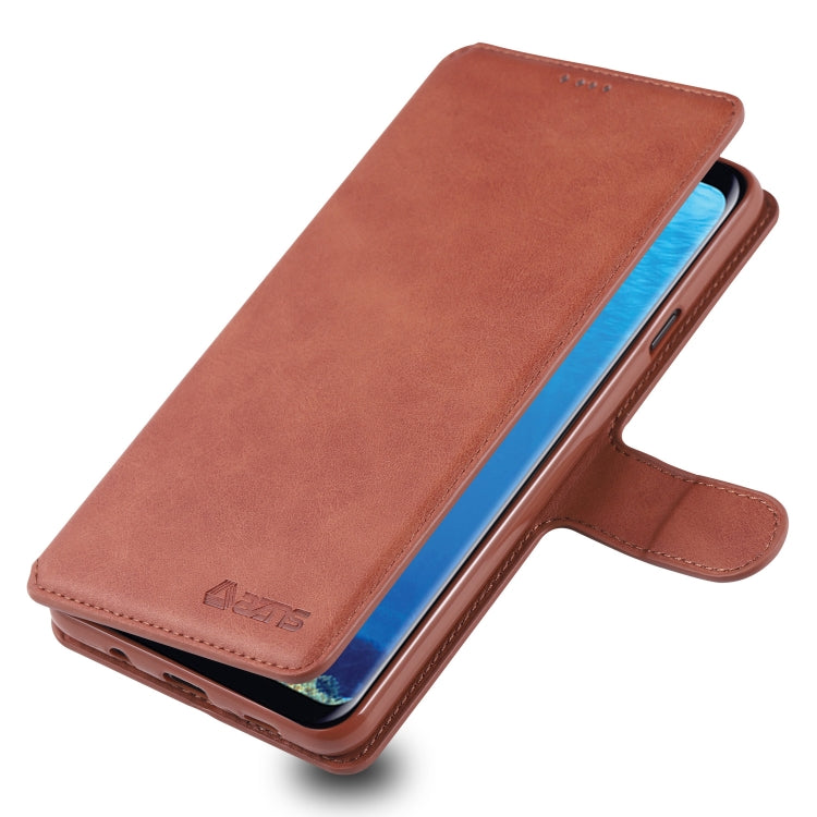 For Galaxy A8 Star / A9 Star AZNS Calf Texture Magnetic Horizontal Flip PU Leather Case with Holder & Card Slots & Photo Frame