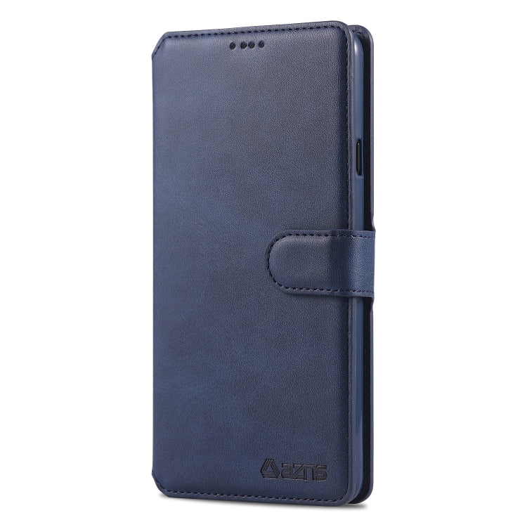 For Galaxy A8 Star / A9 Star AZNS Calf Texture Magnetic Horizontal Flip PU Leather Case with Holder & Card Slots & Photo Frame