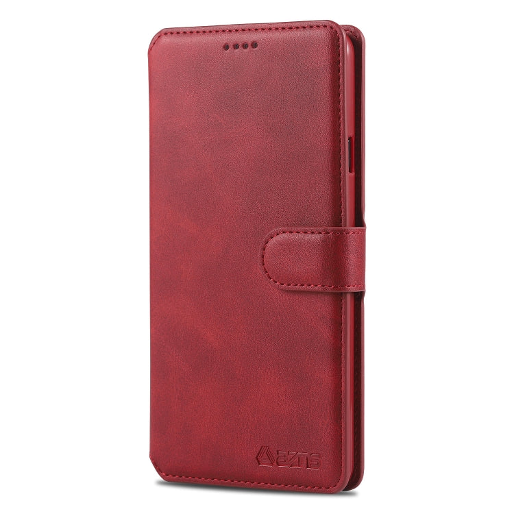 For Galaxy A8 Star / A9 Star AZNS Calf Texture Magnetic Horizontal Flip PU Leather Case with Holder & Card Slots & Photo Frame