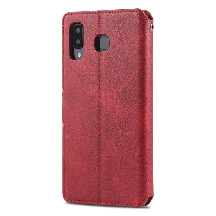 For Galaxy A8 Star / A9 Star AZNS Calf Texture Magnetic Horizontal Flip PU Leather Case with Holder & Card Slots & Photo Frame