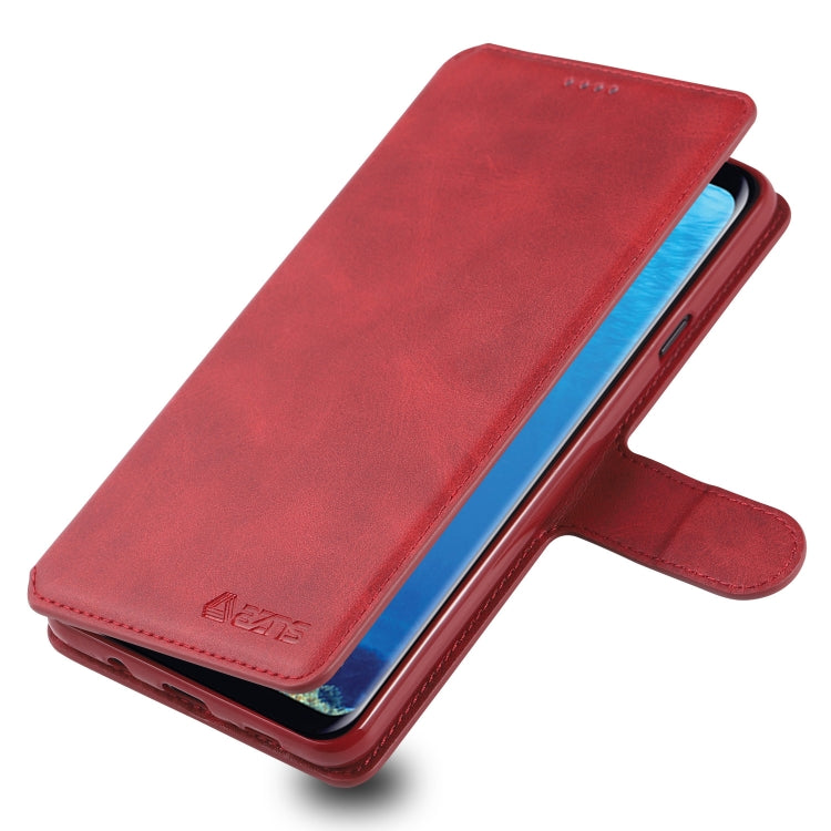 For Galaxy A8 Star / A9 Star AZNS Calf Texture Magnetic Horizontal Flip PU Leather Case with Holder & Card Slots & Photo Frame
