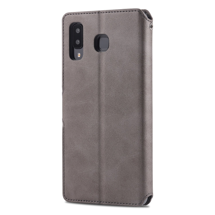 For Galaxy A8 Star / A9 Star AZNS Calf Texture Magnetic Horizontal Flip PU Leather Case with Holder & Card Slots & Photo Frame