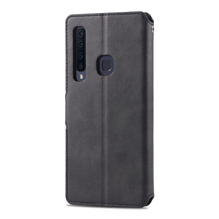 For Galaxy A9 2018 AZNS Calf Texture Magnetic Horizontal Flip PU Leather Case with Holder & Card Slots & Photo Frame