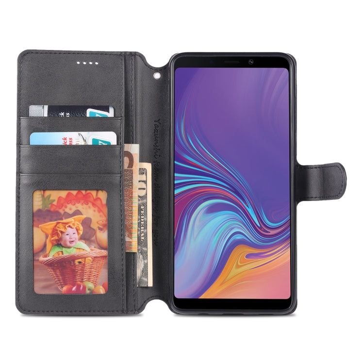For Galaxy A9 2018 AZNS Calf Texture Magnetic Horizontal Flip PU Leather Case with Holder & Card Slots & Photo Frame