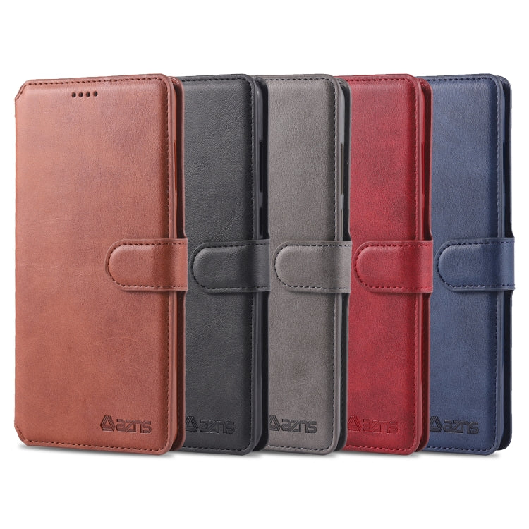 For Galaxy A9 2018 AZNS Calf Texture Magnetic Horizontal Flip PU Leather Case with Holder & Card Slots & Photo Frame