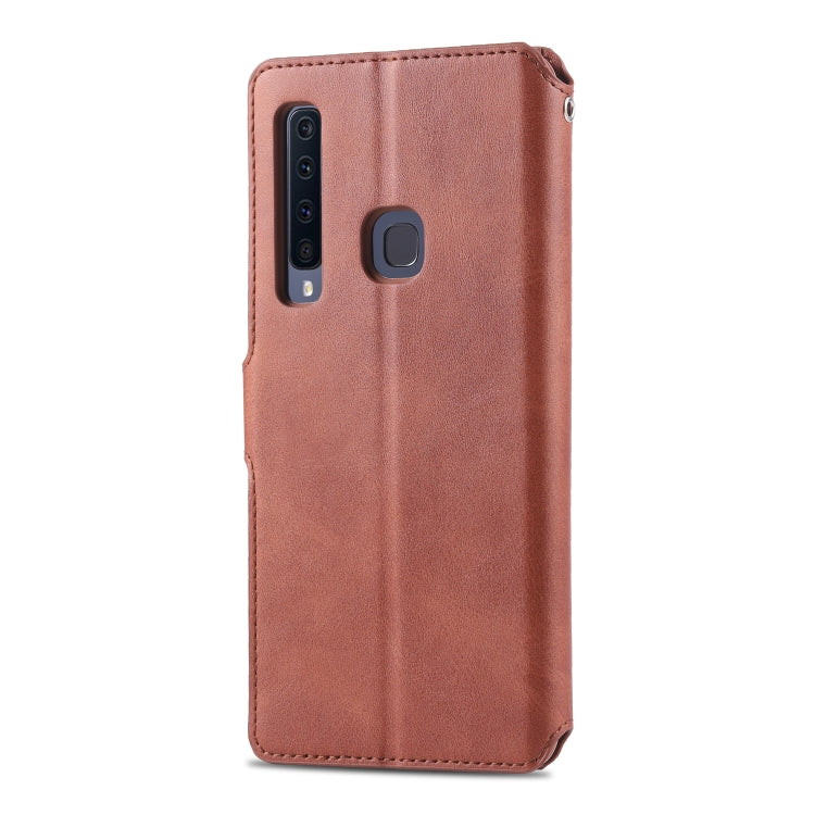For Galaxy A9 2018 AZNS Calf Texture Magnetic Horizontal Flip PU Leather Case with Holder & Card Slots & Photo Frame