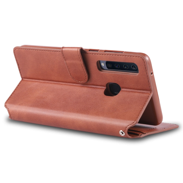 For Galaxy A9 2018 AZNS Calf Texture Magnetic Horizontal Flip PU Leather Case with Holder & Card Slots & Photo Frame