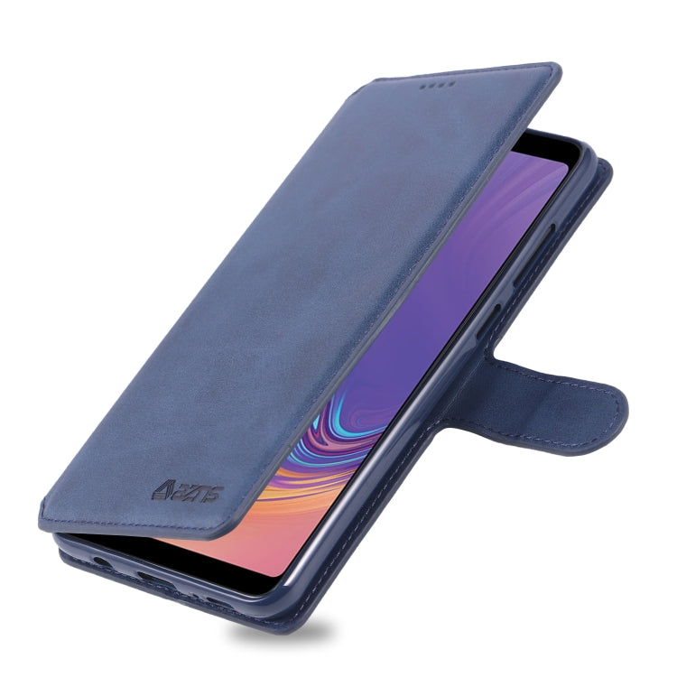 For Galaxy A9 2018 AZNS Calf Texture Magnetic Horizontal Flip PU Leather Case with Holder & Card Slots & Photo Frame