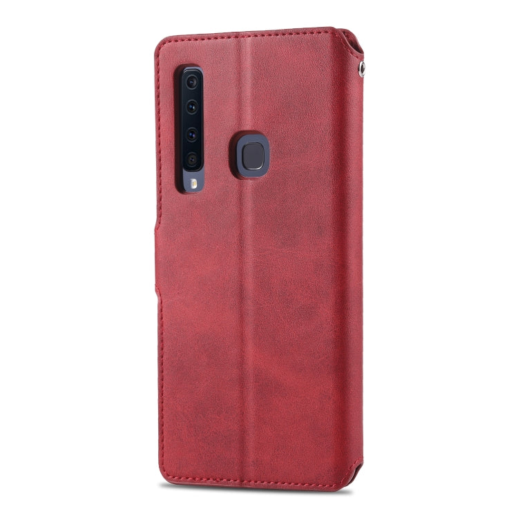 For Galaxy A9 2018 AZNS Calf Texture Magnetic Horizontal Flip PU Leather Case with Holder & Card Slots & Photo Frame