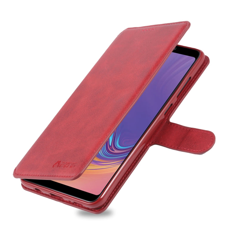For Galaxy A9 2018 AZNS Calf Texture Magnetic Horizontal Flip PU Leather Case with Holder & Card Slots & Photo Frame