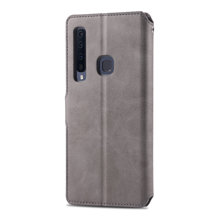 For Galaxy A9 2018 AZNS Calf Texture Magnetic Horizontal Flip PU Leather Case with Holder & Card Slots & Photo Frame