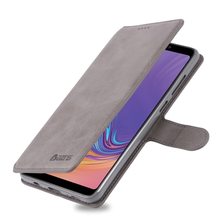 For Galaxy A9 2018 AZNS Calf Texture Magnetic Horizontal Flip PU Leather Case with Holder & Card Slots & Photo Frame