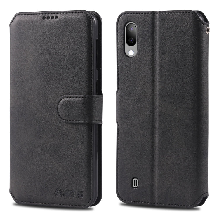 For Galaxy A10 / M10 AZNS Calf Texture Magnetic Horizontal Flip PU Leather Case with Holder & Card Slots & Photo Frame