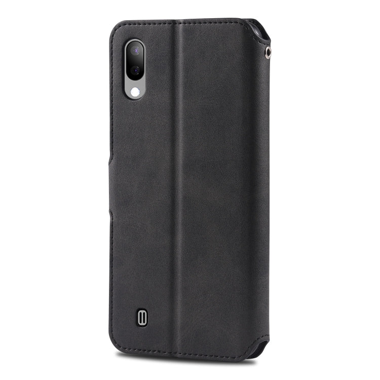 For Galaxy A10 / M10 AZNS Calf Texture Magnetic Horizontal Flip PU Leather Case with Holder & Card Slots & Photo Frame