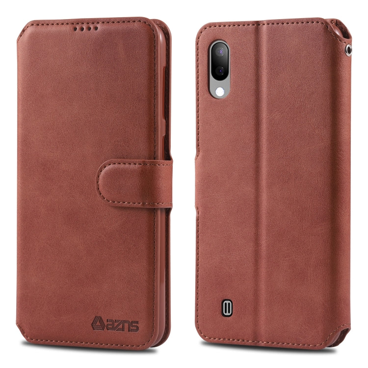 For Galaxy A10 / M10 AZNS Calf Texture Magnetic Horizontal Flip PU Leather Case with Holder & Card Slots & Photo Frame
