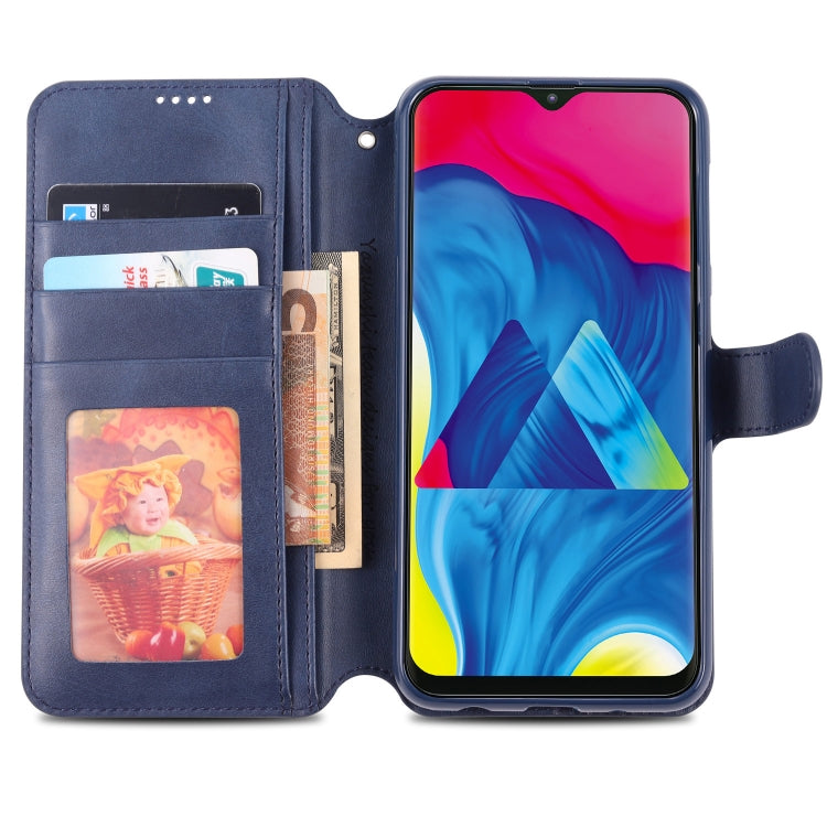 For Galaxy A10 / M10 AZNS Calf Texture Magnetic Horizontal Flip PU Leather Case with Holder & Card Slots & Photo Frame