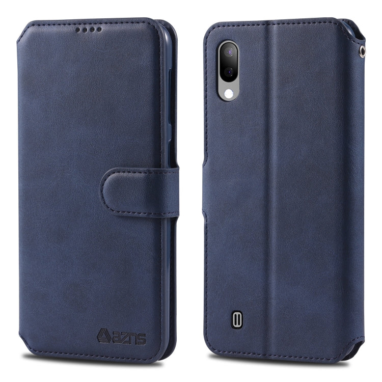 For Galaxy A10 / M10 AZNS Calf Texture Magnetic Horizontal Flip PU Leather Case with Holder & Card Slots & Photo Frame