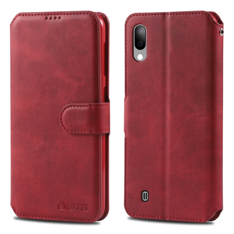 For Galaxy A10 / M10 AZNS Calf Texture Magnetic Horizontal Flip PU Leather Case with Holder & Card Slots & Photo Frame
