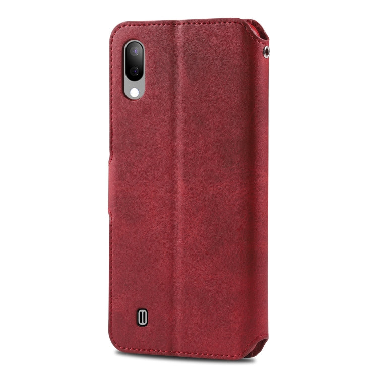 For Galaxy A10 / M10 AZNS Calf Texture Magnetic Horizontal Flip PU Leather Case with Holder & Card Slots & Photo Frame