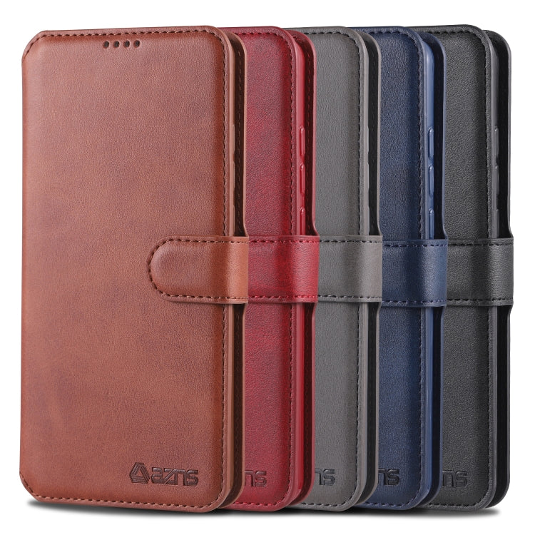 For  Galaxy A20e  AZNS Calf Texture Magnetic Horizontal Flip PU Leather Case with Holder & Card Slots & Photo Frame