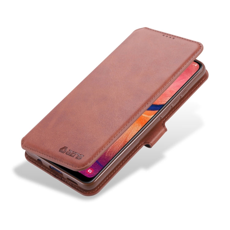 For  Galaxy A20e  AZNS Calf Texture Magnetic Horizontal Flip PU Leather Case with Holder & Card Slots & Photo Frame