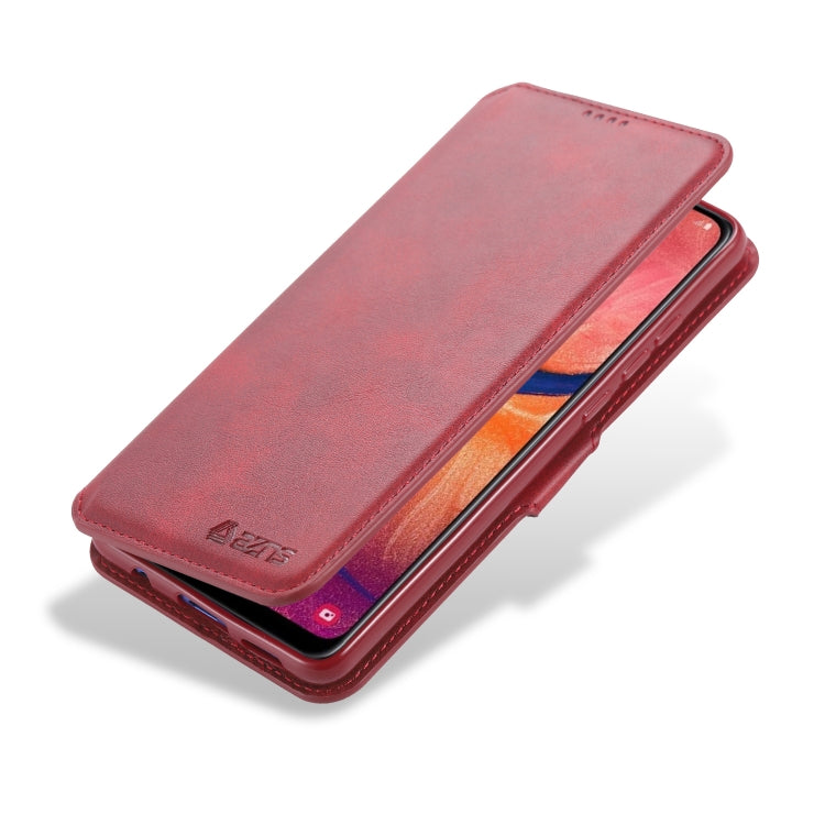 For  Galaxy A20e  AZNS Calf Texture Magnetic Horizontal Flip PU Leather Case with Holder & Card Slots & Photo Frame