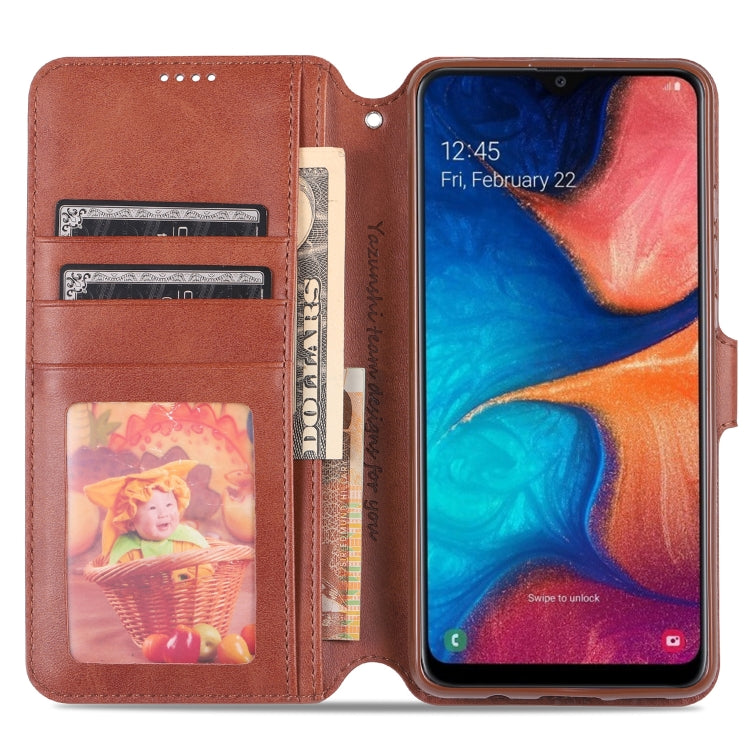 For  Galaxy A20e  AZNS Calf Texture Magnetic Horizontal Flip PU Leather Case with Holder & Card Slots & Photo Frame