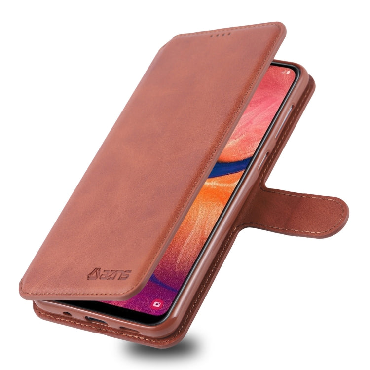 For Galaxy A30 / A20 AZNS Calf Texture Magnetic Horizontal Flip PU Leather Case with Holder & Card Slots & Photo Frame