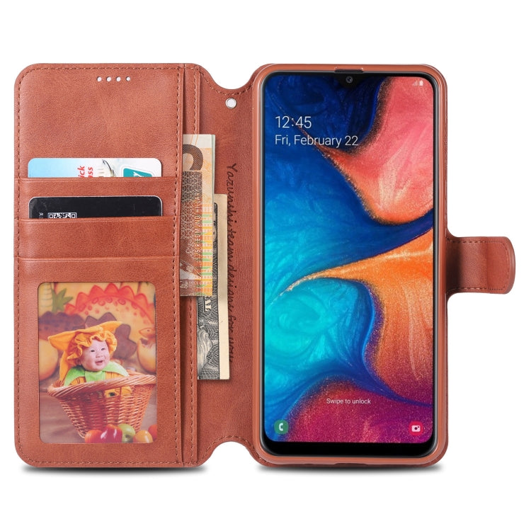For Galaxy A30 / A20 AZNS Calf Texture Magnetic Horizontal Flip PU Leather Case with Holder & Card Slots & Photo Frame