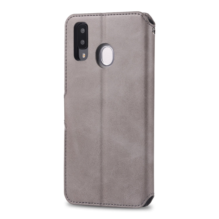 For Galaxy A30 / A20 AZNS Calf Texture Magnetic Horizontal Flip PU Leather Case with Holder & Card Slots & Photo Frame