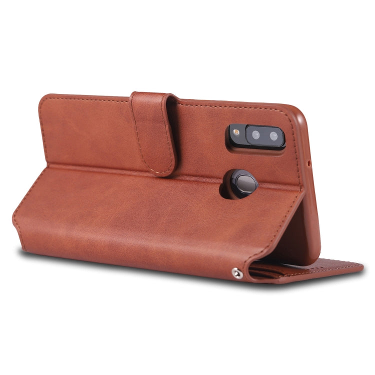 For Galaxy A40 AZNS Calf Texture Magnetic Horizontal Flip PU Leather Case with Holder & Card Slots & Photo Frame