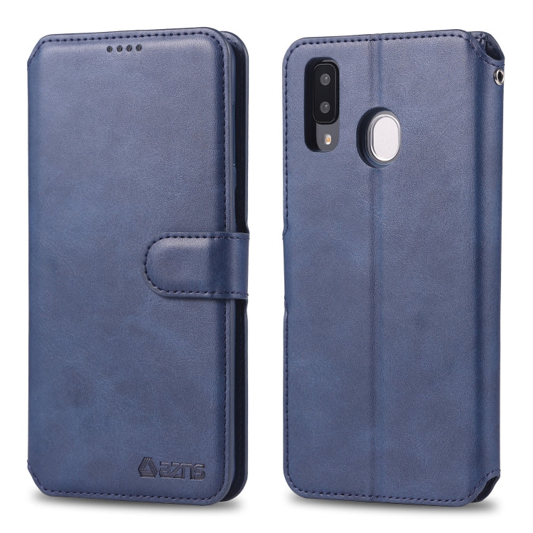 For Galaxy A40 AZNS Calf Texture Magnetic Horizontal Flip PU Leather Case with Holder & Card Slots & Photo Frame