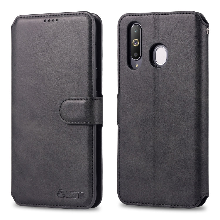 For Galaxy A40s / M30 AZNS Calf Texture Magnetic Horizontal Flip PU Leather Case with Holder & Card Slots & Photo Frame